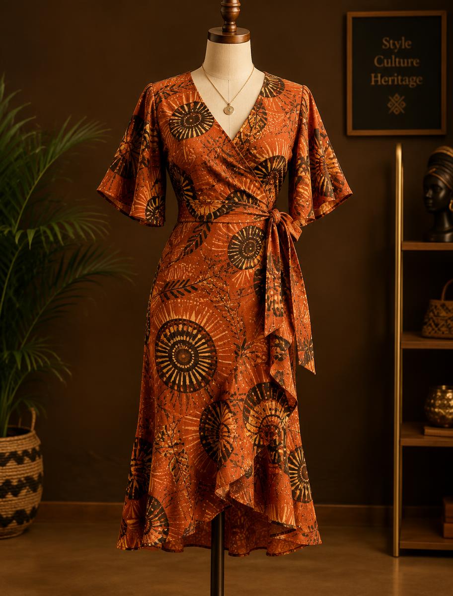 Terracotta Wrap Dress
